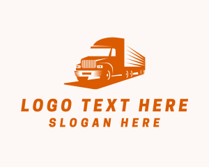 Orange Logistics Truck logo design