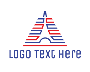 French - Abstract Lined Tower logo design