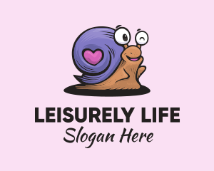 Slow - Love Shell Snail logo design