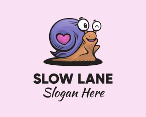 Snail - Love Shell Snail logo design