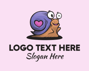 Cartoon - Love Shell Snail logo design