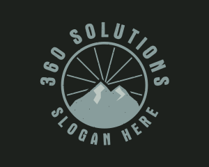 Hipster Mountain Badge logo design