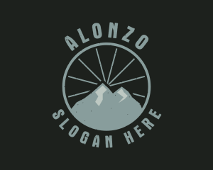 Hipster Mountain Badge logo design