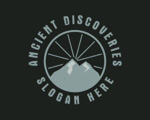 Hipster Mountain Badge logo design