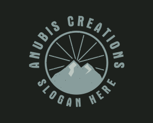 Hipster Mountain Badge logo design