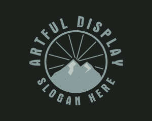 Hipster Mountain Badge logo design