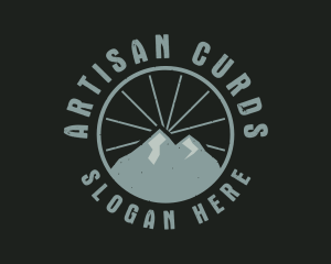 Hipster Mountain Badge logo design