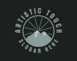 Hipster Mountain Badge logo design