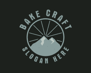 Hipster Mountain Badge logo design