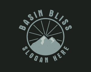 Hipster Mountain Badge logo design