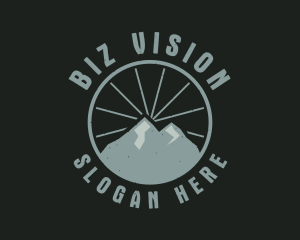 Hipster Mountain Badge logo design