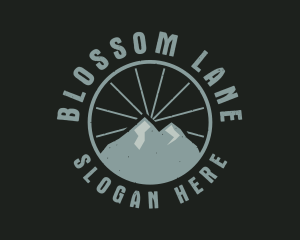 Hipster Mountain Badge logo design