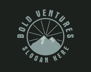 Hipster Mountain Badge logo design