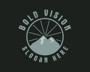 Hipster Mountain Badge logo design