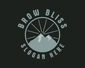 Hipster Mountain Badge logo design