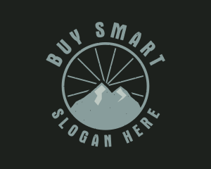 Hipster Mountain Badge logo design