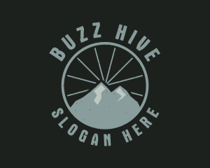 Hipster Mountain Badge logo design