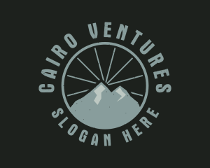 Hipster Mountain Badge logo design