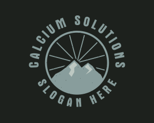 Hipster Mountain Badge logo design