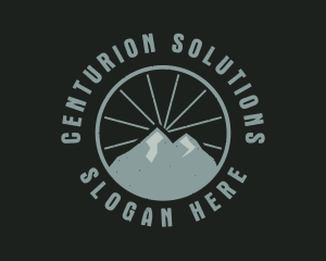 Hipster Mountain Badge logo design