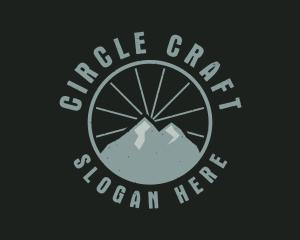 Hipster Mountain Badge logo design