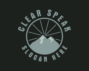 Hipster Mountain Badge logo design