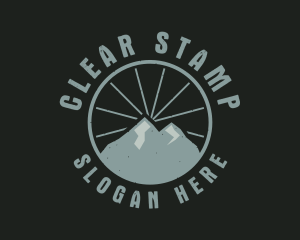 Hipster Mountain Badge logo design