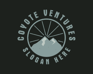 Hipster Mountain Badge logo design