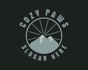 Hipster Mountain Badge logo design