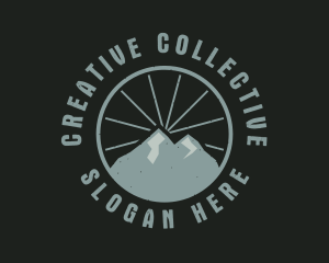 Hipster Mountain Badge logo design