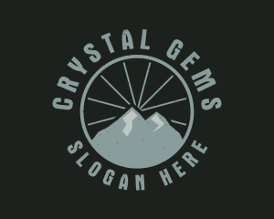 Hipster Mountain Badge logo design