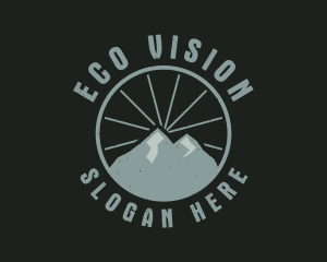 Hipster Mountain Badge logo design