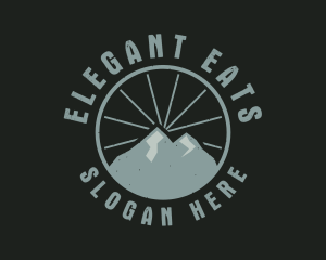 Hipster Mountain Badge logo design