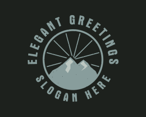 Hipster Mountain Badge logo design