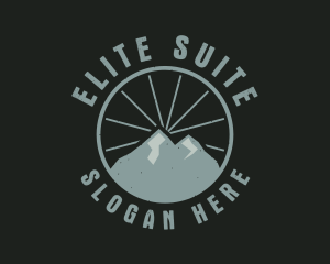 Hipster Mountain Badge logo design