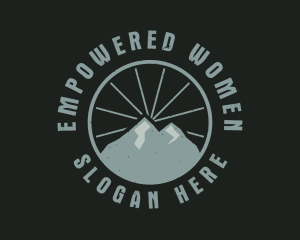 Hipster Mountain Badge logo design