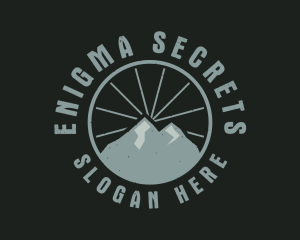 Hipster Mountain Badge logo design