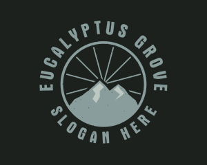 Hipster Mountain Badge logo design