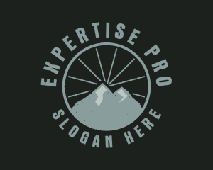 Hipster Mountain Badge logo design