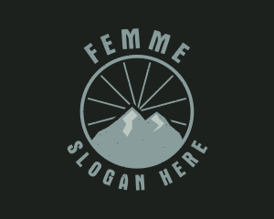 Hipster Mountain Badge logo design