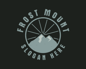 Hipster Mountain Badge logo design