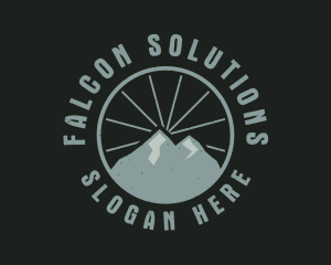 Hipster Mountain Badge logo design