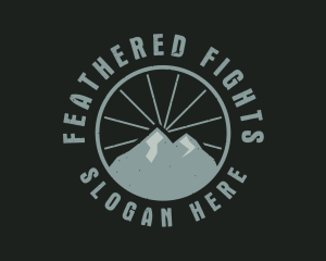 Hipster Mountain Badge logo design