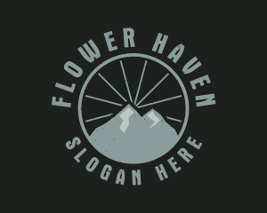 Hipster Mountain Badge logo design