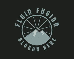 Hipster Mountain Badge logo design