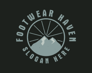 Hipster Mountain Badge logo design