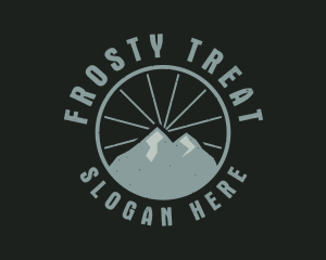 Hipster Mountain Badge logo design