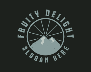 Hipster Mountain Badge logo design