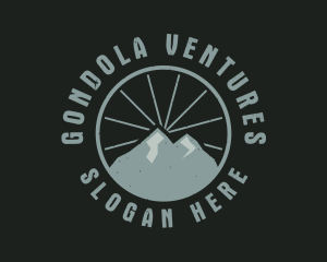 Hipster Mountain Badge logo design