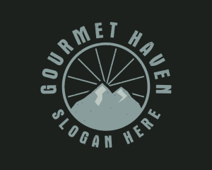 Hipster Mountain Badge logo design